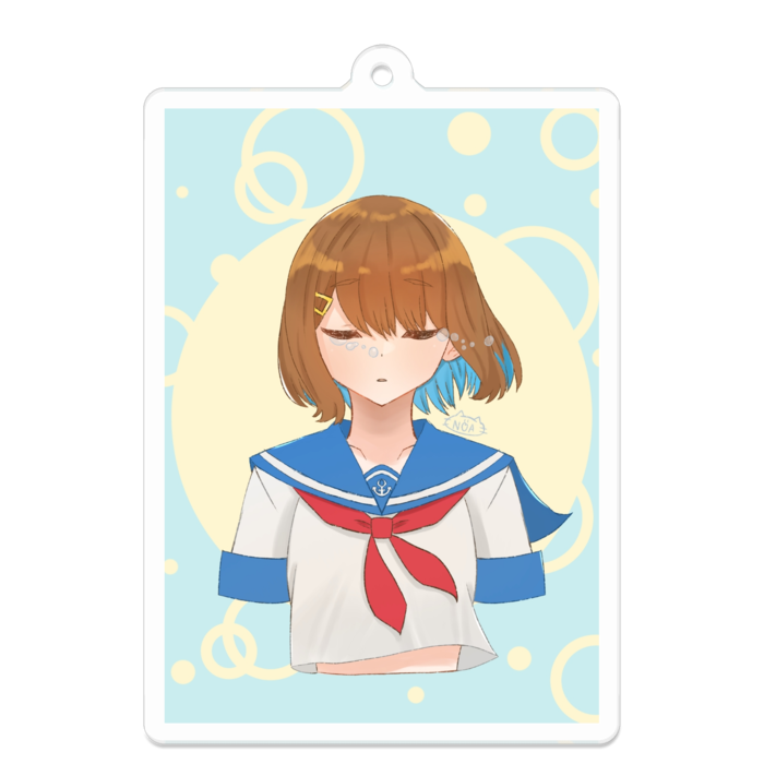 アクリルキーホルダー夏服バージョン（コーティング） - 70 x 70 (mm)