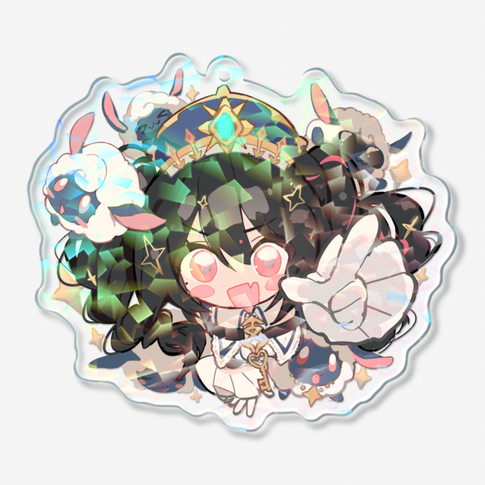 ホログラムアクリルキーホルダー - 70 × 70mm