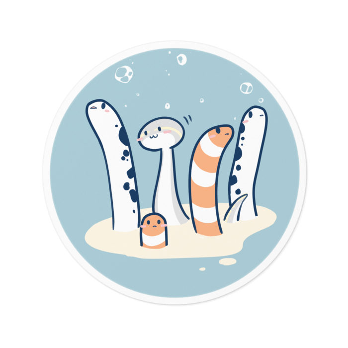 チンアナゴといっしょ(ステッカー) 大きめ