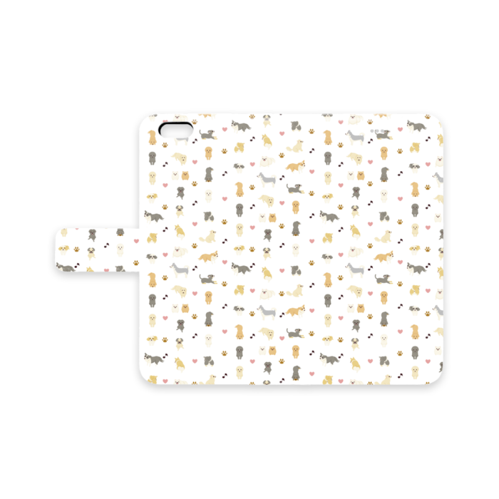 手帳型iPhoneケース iPhone 6Plus / 6sPlus ベルトあり+穴なし 白