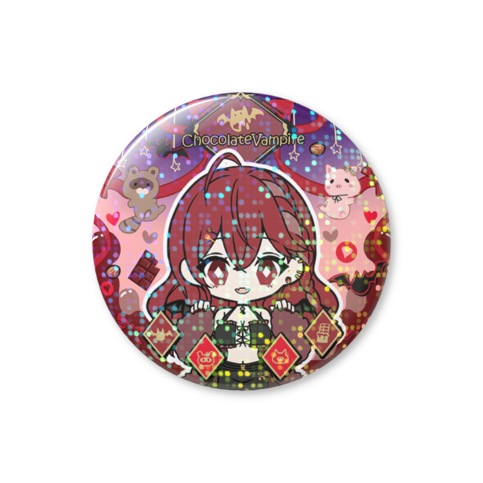 【ぺ】🍫紅愛チロホログラム缶バッジ