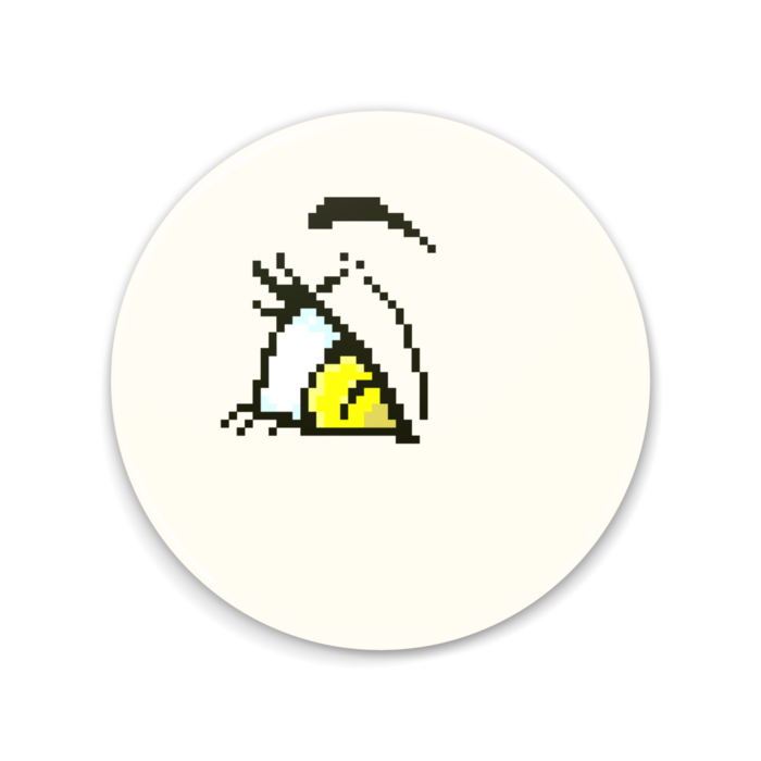 「流し目（黄色）」　缶ミラー - 75mm