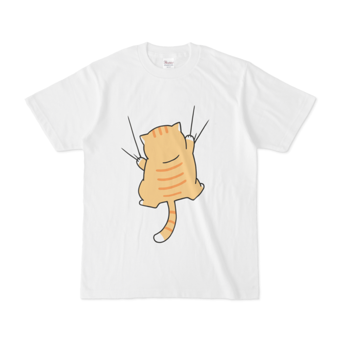 しがみつく猫tシャツ 茶 Natural Booth