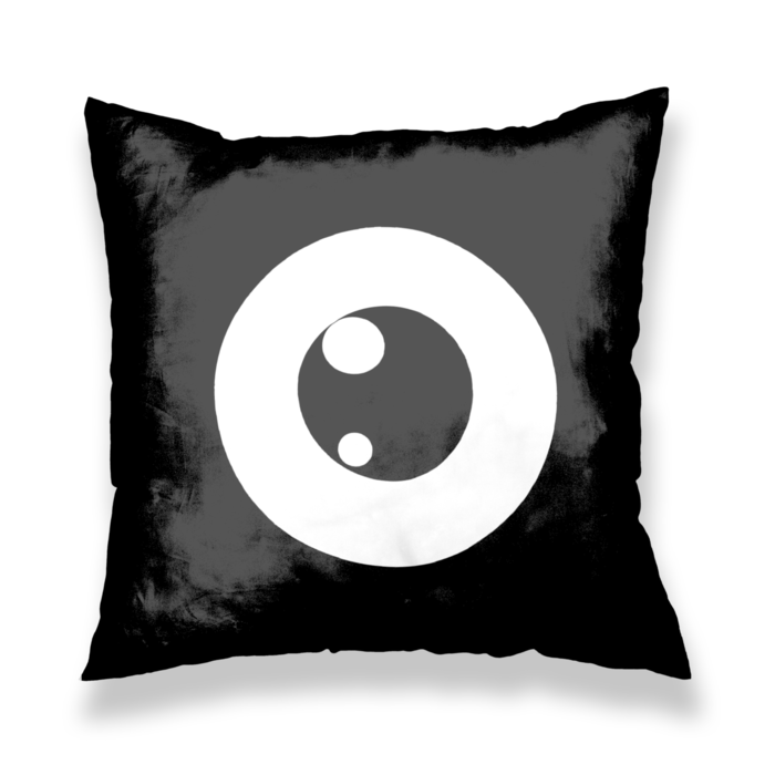 めだまクッションカバー(ブラック) - 450x450(mm)