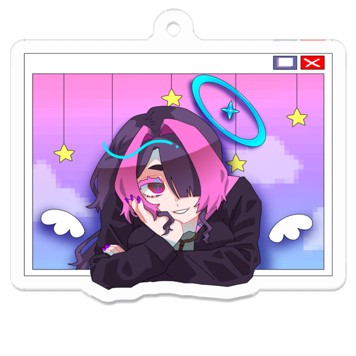 アクリルキーホルダー（コーティング） - 50 x 50 (mm)