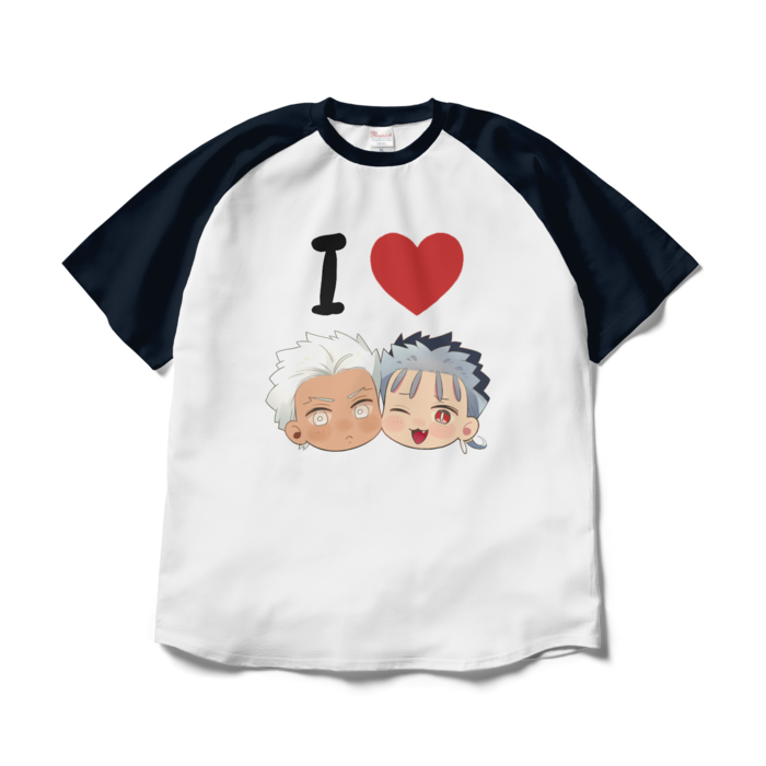 ラグランTシャツ - XL - ホワイト×ネイビー