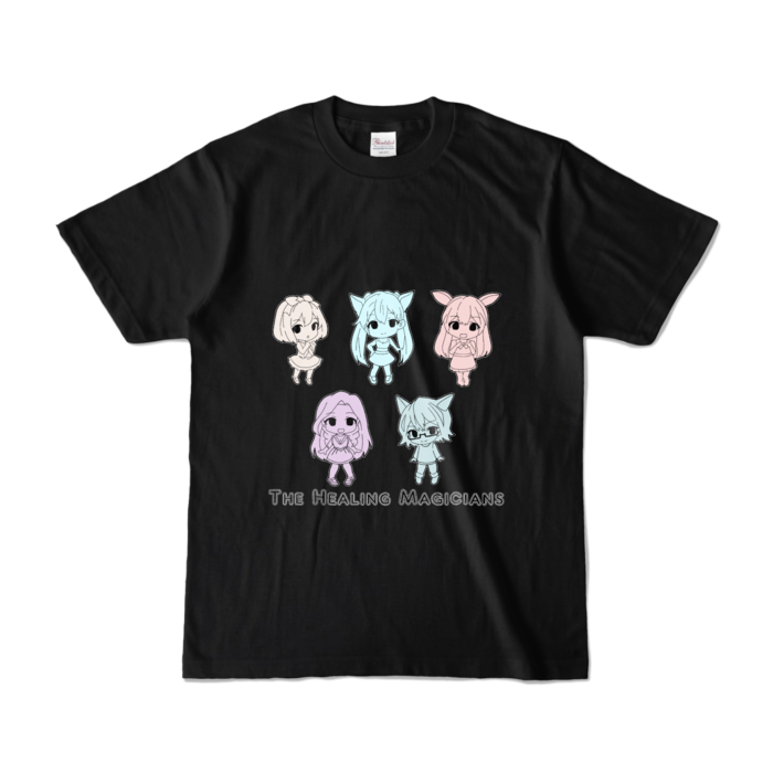 カラーTシャツ - S - 黒/モノトーン柄