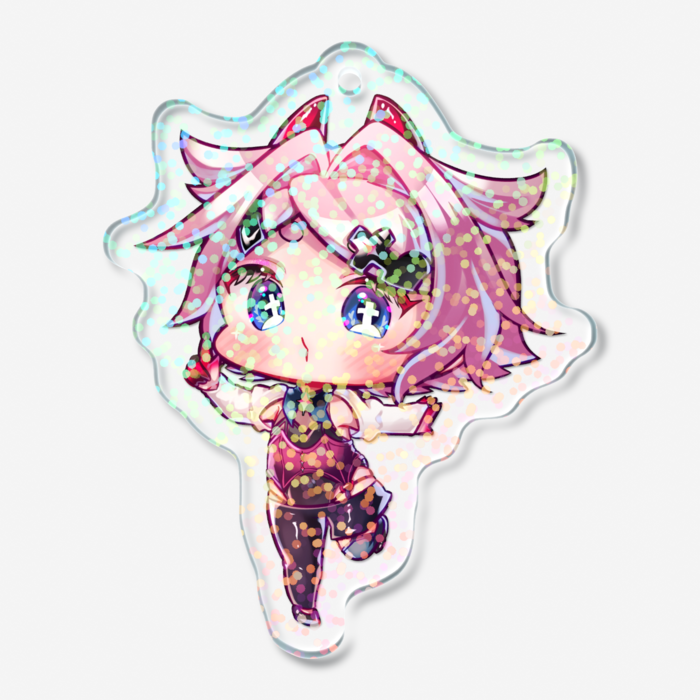 (描き下ろしイラスト)ホログラムアクリルキーホルダー - 50 × 50mm