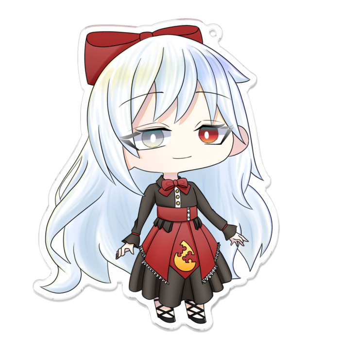 謎の少女アクリルキーホルダー - 100 x 100 (mm)