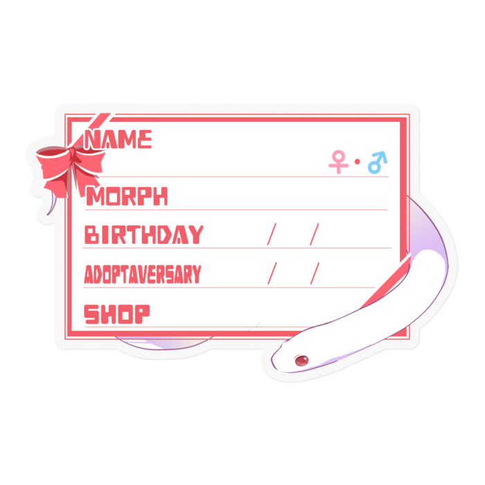 【🐍お名前ステッカー】カリキン(ブリザード) ‐リボン／ピンク(英語)