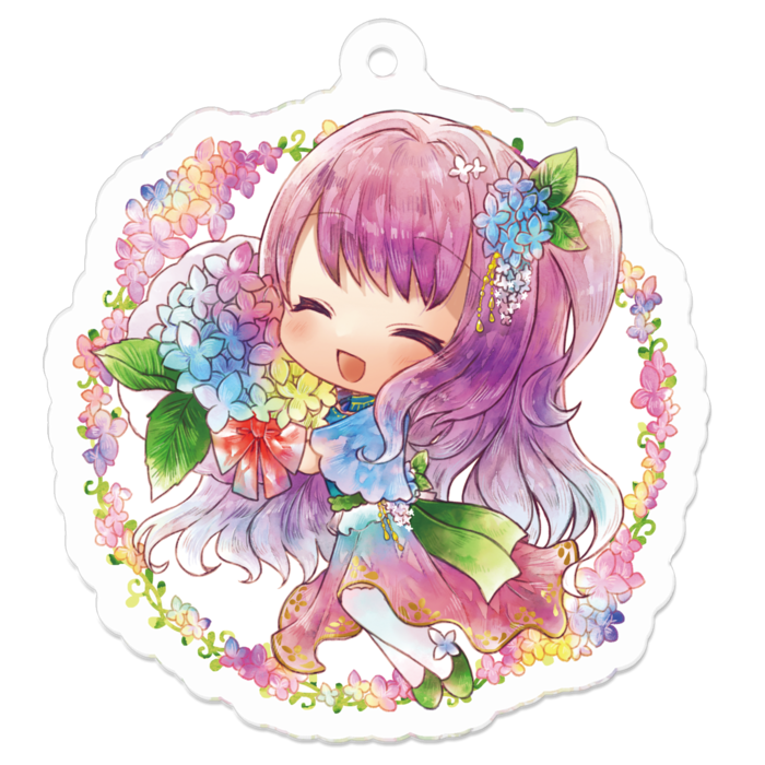 アクキー(コーティング) - 50 x 50 (mm) 花背景