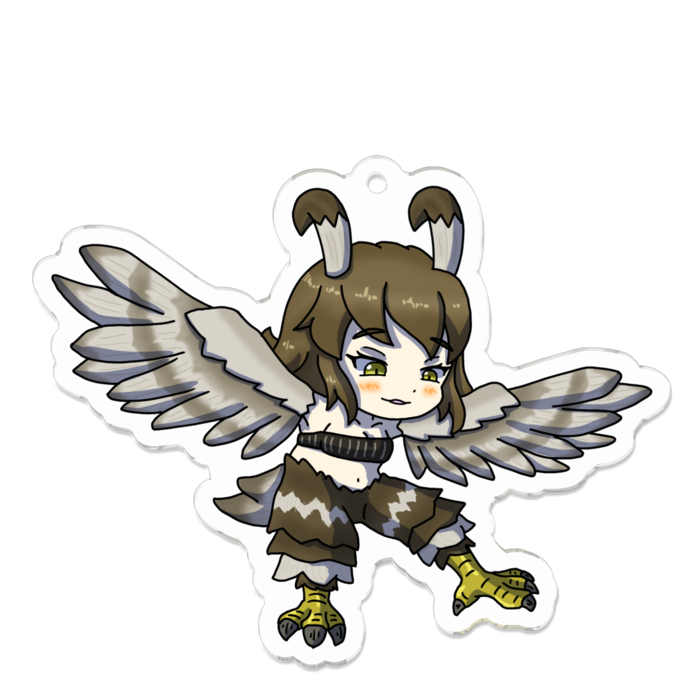 アクリルキーホルダー 線画縁取り- 70 x 70 (mm)