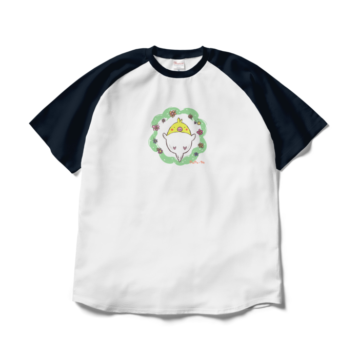 ラグランTシャツ - XL - ホワイト×ネイビー(2)