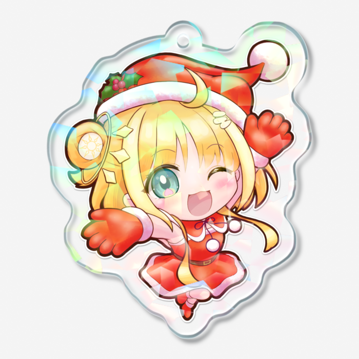 クリスタル・ホログラムアクリルキーホルダー - 50 × 50mm