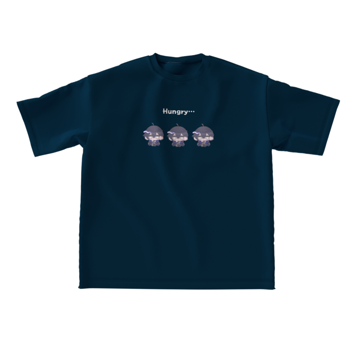 ビッグシルエットTシャツ - L - 正面(ネイビー)