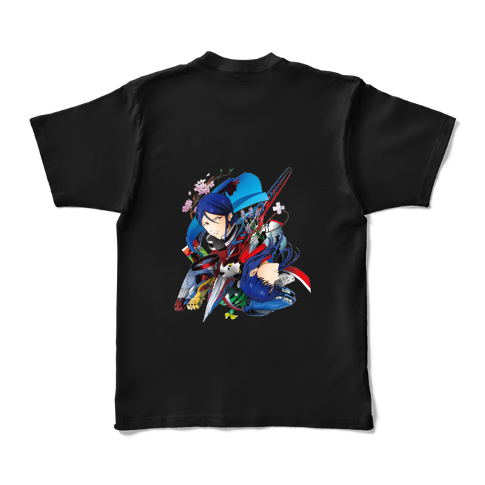 カラーTシャツ - XL - ブラック (濃色)正面ワンポイントなし背面のみ