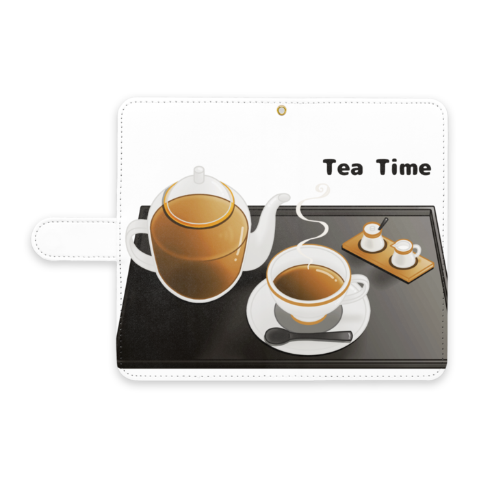 手帳型Androidケース　ストラップ穴あり　白色　L（大）