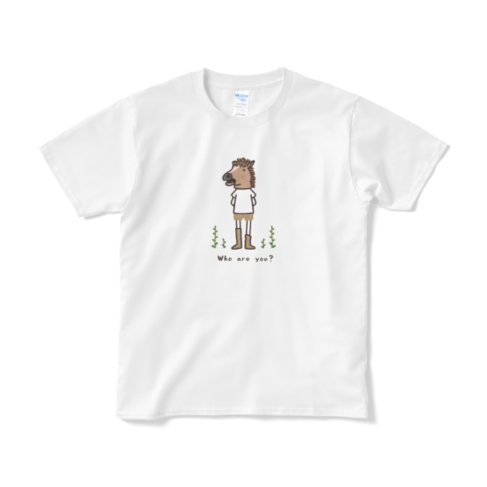【Who Are You】馬 （文字あり）Tシャツ - S - ホワイト