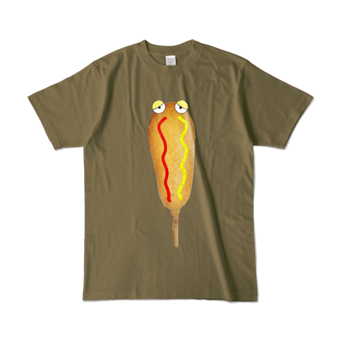 Tシャツ オリーブ アメリカンドッグ君 Shop Iron Mace Booth