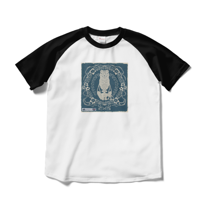 ラグランTシャツ - M - ホワイト×ブラック