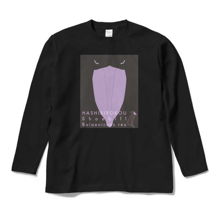 ロングスリーブTシャツ - M - ブラック-紫