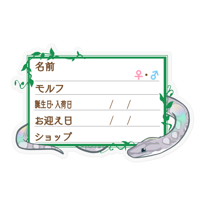 【🐍お名前ステッカー】コロニジ(アザン) ‐ツタ