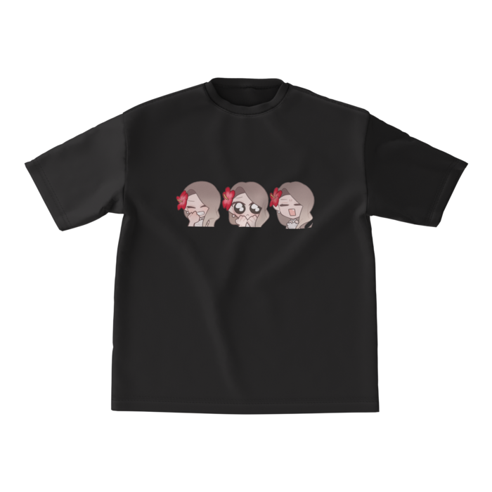 ビッグシルエットTシャツ - M - 正面(ブラック)