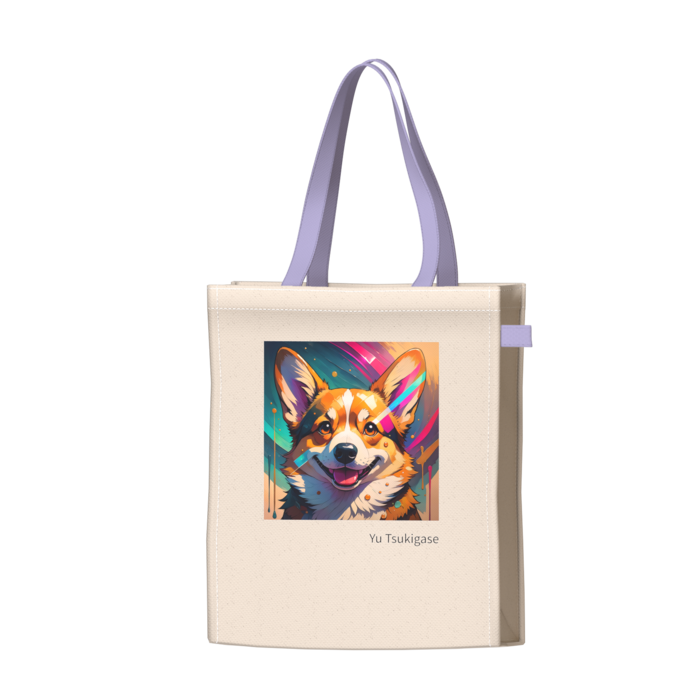 ツートンカラーバッグ - パープル - W34 × H41 × D14cm