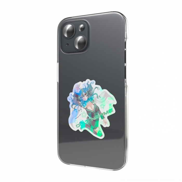 右手上げ - ホログラムスマホステッカー