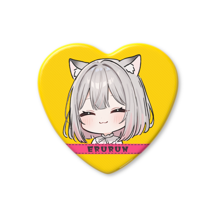 ハート缶バッジ - 52.5 × 57mm(1)