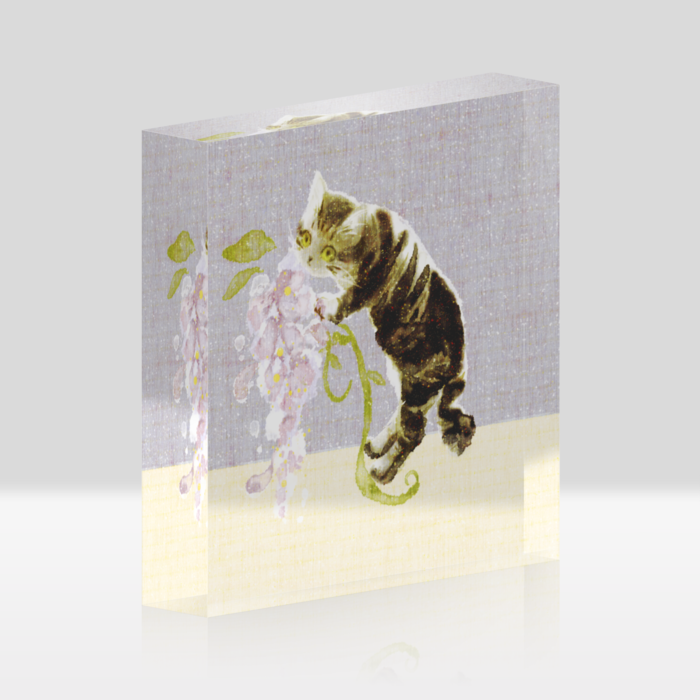 アクリルブロッククリア紫 - 100x100mm