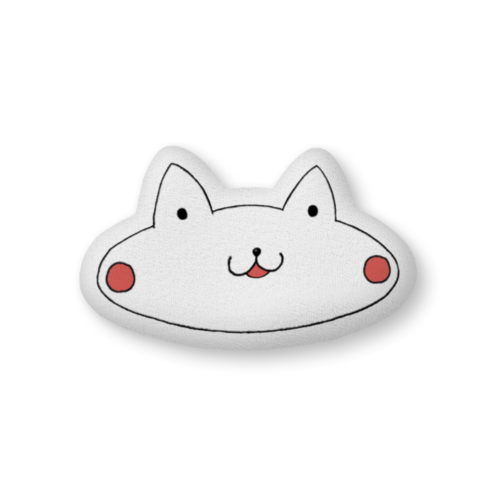 ふかふかクッション中（H36×W56cm） - -表：Tねこ(口半開き)/裏：後ろ姿
