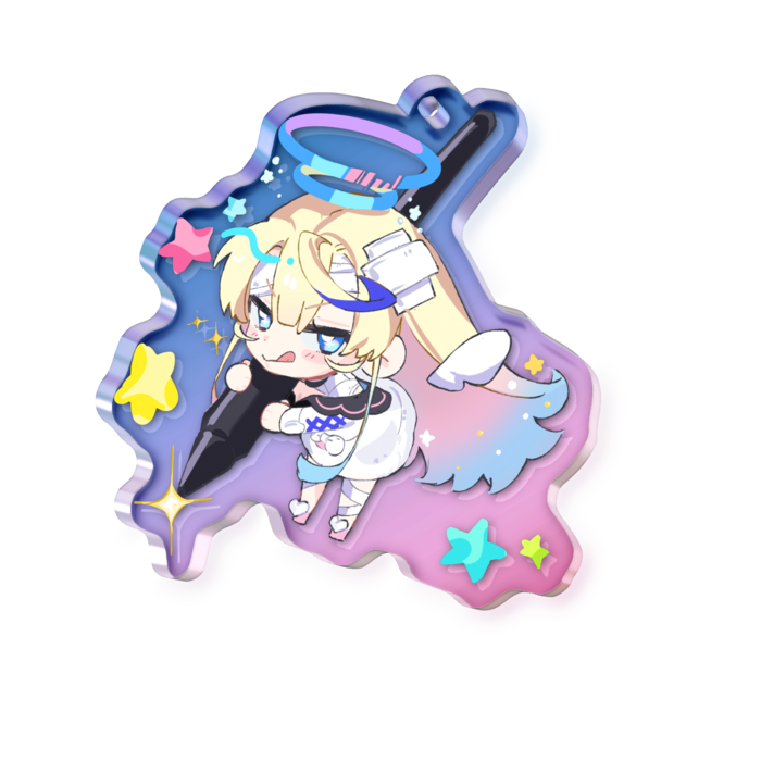 ゆゆゆ様オーロラアクリルキーホルダー - 50 × 50mm
