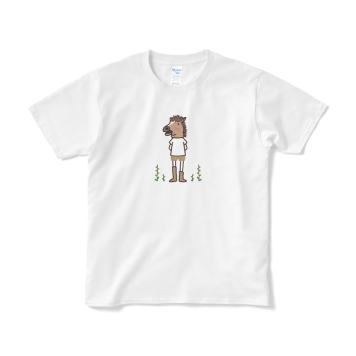 【Who Are You】馬 （文字なし）Tシャツ - S - ホワイト