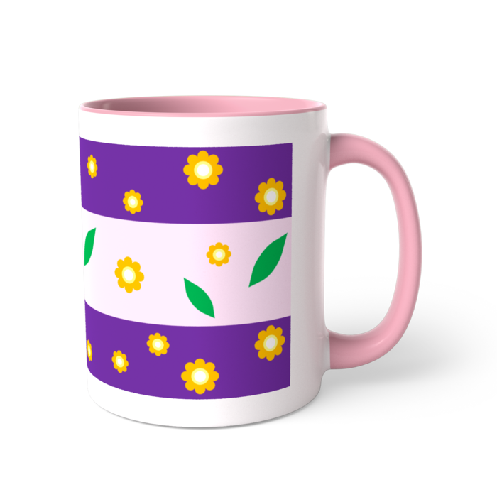 ツートンカラーマグカップ - 直径 8.2cm / 高さ 9.5cm(ピンク)