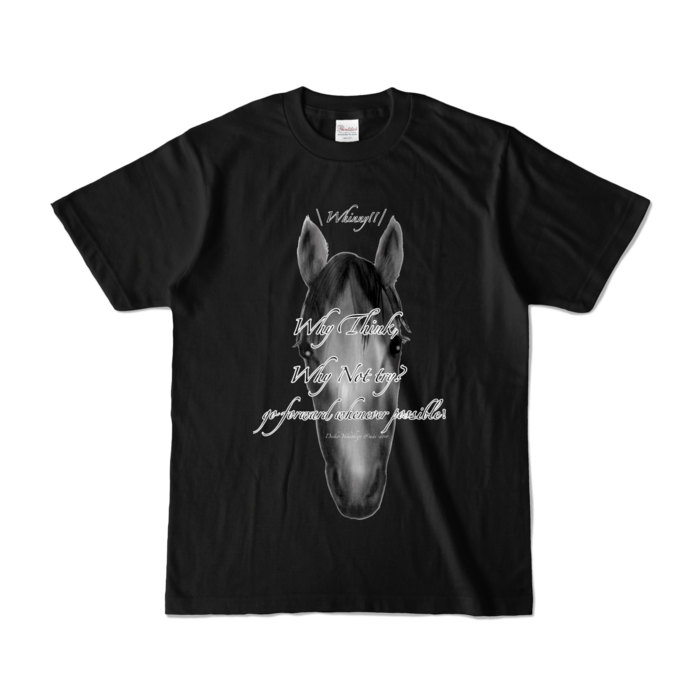 ヒヒーン Tシャツ ブラック ユニセックス リアル馬イラスト 泥子工房 Booth