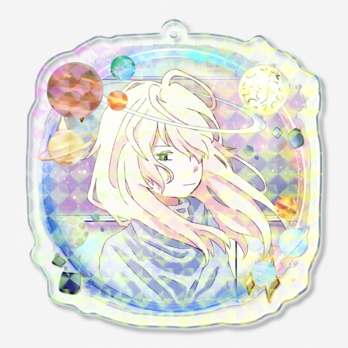 ホログラムアクリルキーホルダー - 70 × 70mm