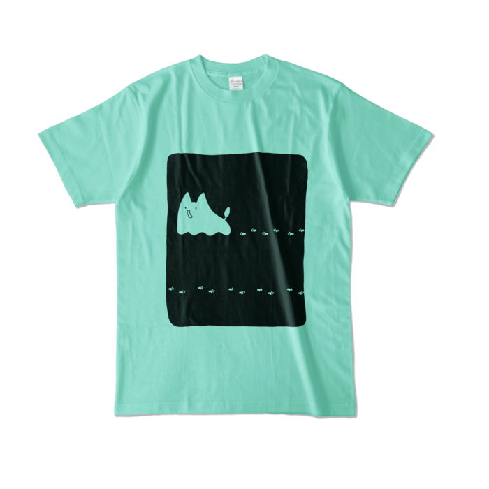 うぃろぬこTシャツ - L - アイスグリーン (淡色)