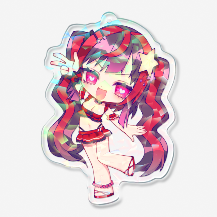 ホログラムアクリルキーホルダー - 70 × 70mm