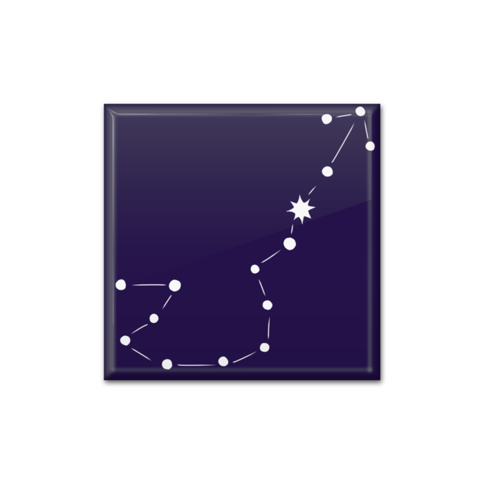 蠍座缶バッジ - 四角形40mm