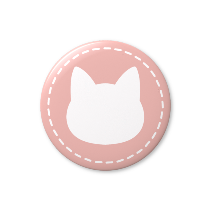 シンプルにゃんこの缶バッジ【シロ・ 32mm】