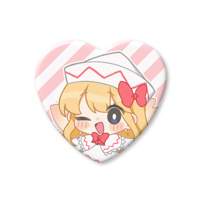 ハート缶バッジ - 57 × 52.5mm