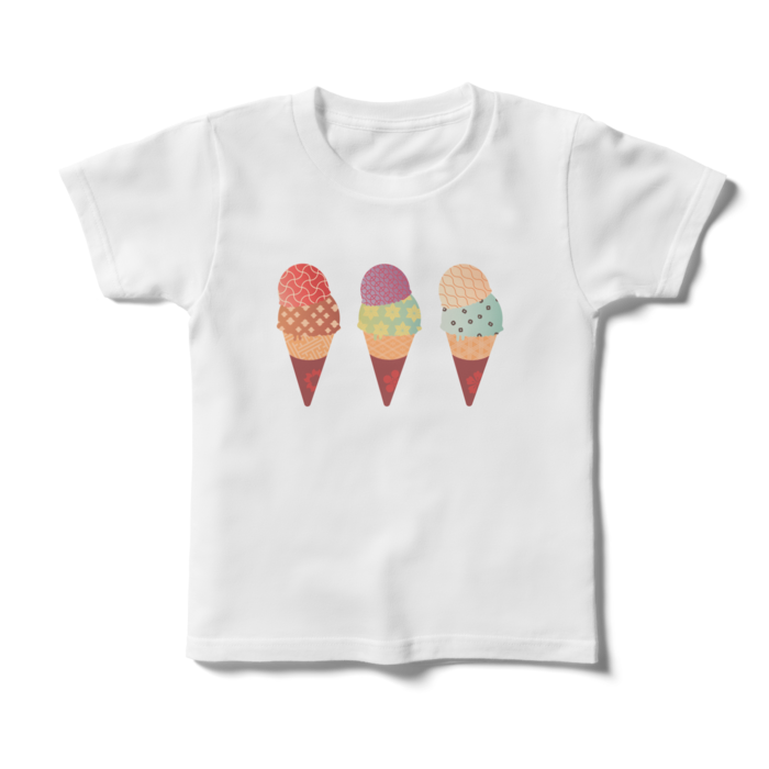 和柄アイスキッズTシャツ - 120cm - 正面