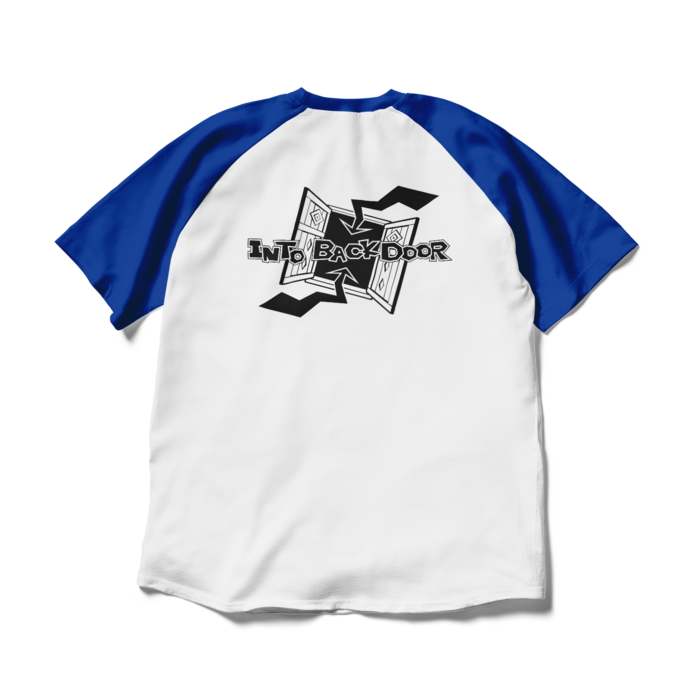 ラグランTシャツ - XL - ホワイト×ロイヤルブルー