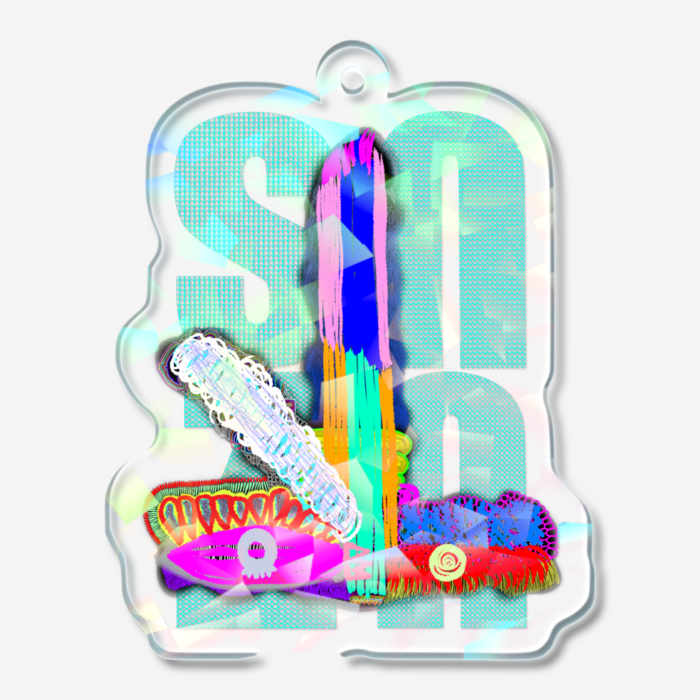 ホログラムアクリルキーホルダー - 50 × 50mm