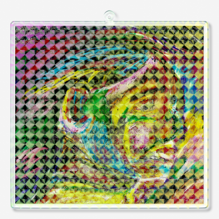 ホログラムアクリルキーホルダー - 100 × 100mm