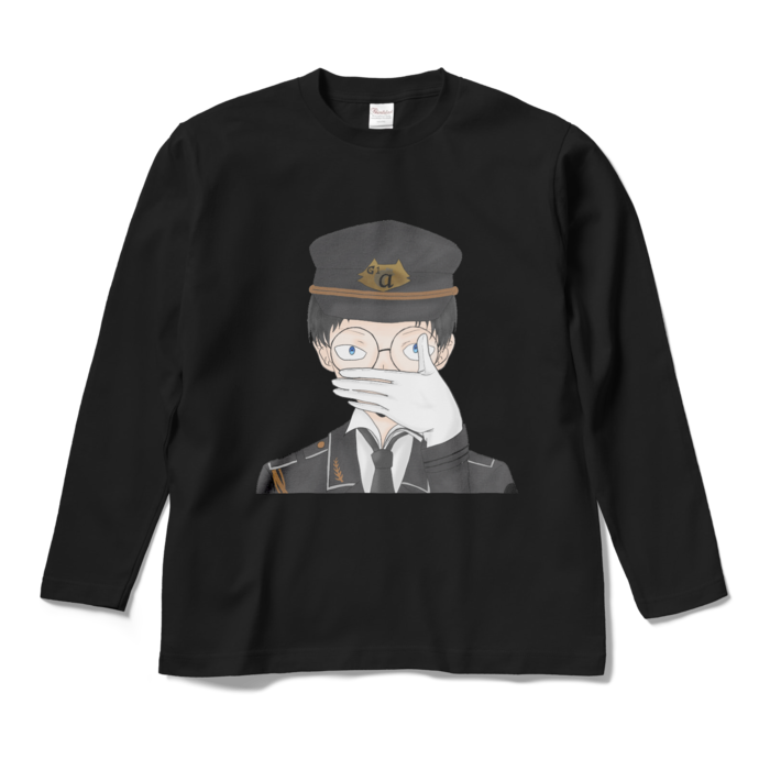 軍服Ko船長ロングスリーブTシャツ - M - ブラック