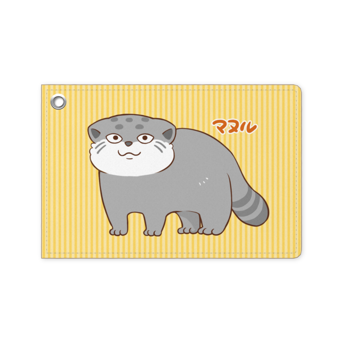 マヌルネコのパスケース ・イエロー - 70 x 105 (mm)