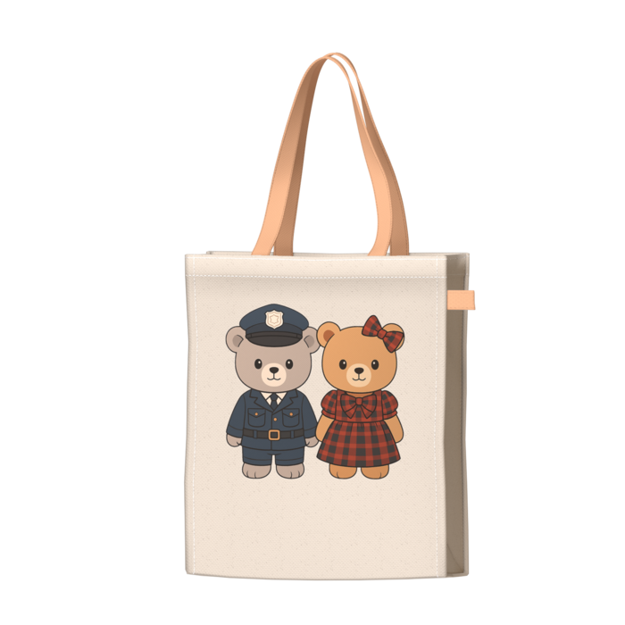ツートンカラーバッグ - オレンジ - W34 × H41 × D14cm