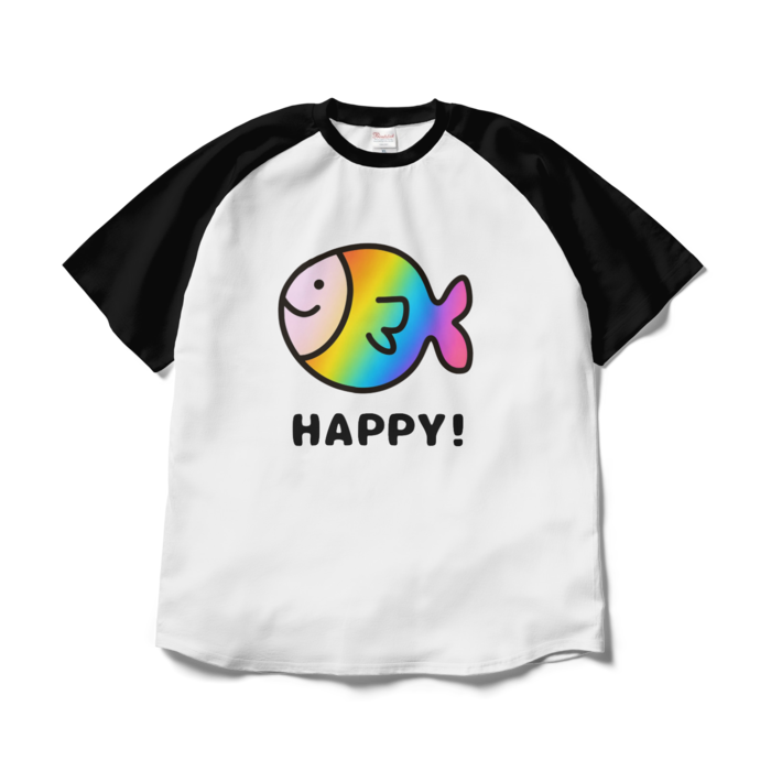 ラグランTシャツ - XL - ホワイト×ブラック